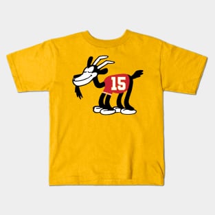 Mahomes GOAT 2, Steamboat Willie Goat Kids T-Shirt